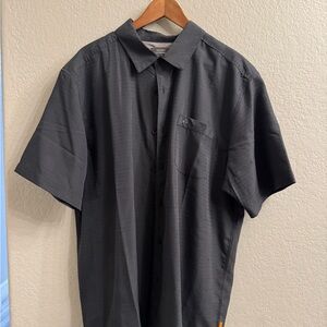 Quiksilver WATERMAN COLLECTION Gray Casual Button Down Shirt Short Sleeve